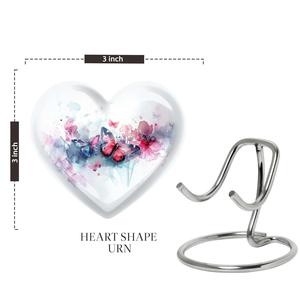 Urna de mariposa-Urnas de 3 pulgadas Juego de 2 urnas pequeñas blancas para cenizas humanas - Product Image 2