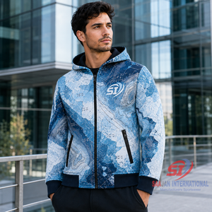 Vente en gros de sweats à capuche personnalisés avec fermeture éclair, imprimés sur toute la surface, en polaire, style streetwear, avec logo OEM ODM, fournisseur de vestes d'hiver topographiques arctiques - Product Image 5