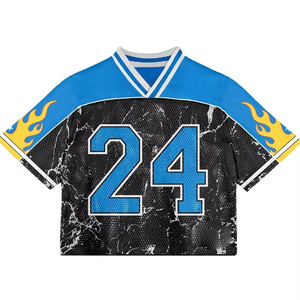 Camiseta deportiva de malla con logotipo personalizado de alta calidad para hombre, camiseta de fútbol recortada de talla grande con estampado sublimado - Product Image 5