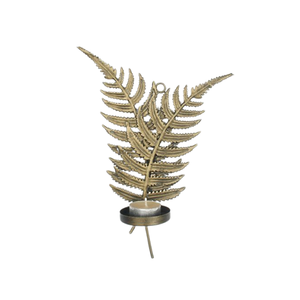 Porte-bougie en métal de Noël au design attrayant, couleur or laiton, à suspendre au mur pour la décoration de la maison et des hôtels - Product Image 5