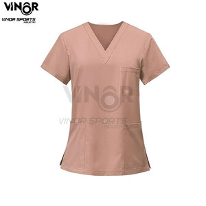 Uniformes de gommage d'hôpital personnalisés de la meilleure qualité Ensembles de hauts d'infirmière extensibles pour le travail Produit tendance pour les soins infirmiers médicaux - Product Image 2