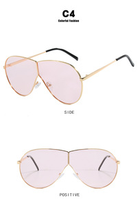Fenyi venta al por mayor moda a prueba de viento marco grande de una pieza sombrilla personalidad calle tiro tendencia UV400 gafas de sol de Metal mujeres - Product Image 3