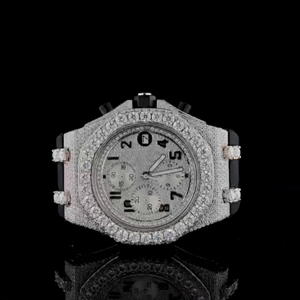 Montre pour homme de haute qualité personnalisée sertie de diamants en moissanite, style hip-hop, mouvement Miyota, bracelet en acier inoxydable de 20 mm - Product Image 1