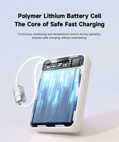 Toptan 20000mAh Powerbank 20W Hızlı Şarjlı Harici Batarya Type-C Kablolu 10000mah Taşınabilir Powerbank Telefon ve Tablet için