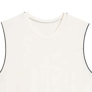 Débardeur de compression pour homme en coton épais sans manches, t-shirt de sport, débardeur de fitness, débardeur de course à pied, débardeur côtelé pour homme - Product Image 5