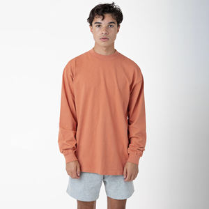 เสื้อยืดโอเวอร์ไซส์ผ้าคอตตอน100% สุดๆสำหรับผู้ชายลำลองม็อกคอปาดปรับแต่งได้ - Product Image 6