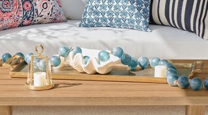 Plateau rectangulaire moderne en métal moulé avec poignées, texture légère, plateau décoratif multifonctionnel pour hôtel, Ramadan, mariage - Product Image 6