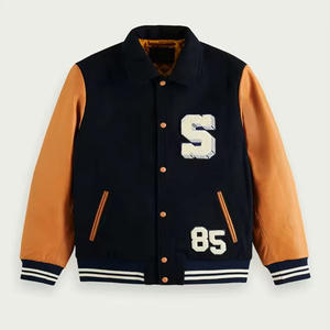 Chaquetas estilo universitario personalizadas con mangas de cuero y logotipo - Product Image 2