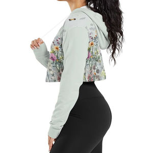 Nueva Sudadera Corta con Capucha para Mujer, 100% Algodón, Felpa, Transpirable, Antibolitas, Invierno, Casual, Diseño con Logotipo Personalizado - Product Image 3