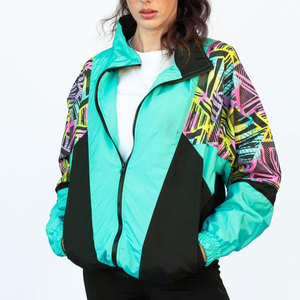 Chaqueta Urbana Abstracta con Cierre para Mujer, Diseño Gráfico Atrevido, Estilo Urbano, Ropa Exterior Informal para Uso Diario - Product Image 1
