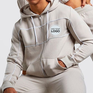 Survêtements pour hommes avec logo personnalisé survêtements de survêtement 2 pièces décontracté athlétique jogging échauffement ensembles de survêtements avec fermeture éclair complète - Product Image 3