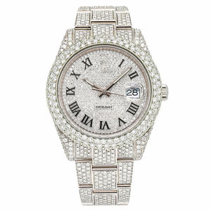 Reloj de Pulsera de Moda de Acero Inoxidable con Incrustaciones de Moissanita, Diamantes VVS, Estilo Hip Hop, de Lujo, de Cuarzo, para Hombre y Mujer, Personalizado, Venta al Por Mayor - Product Image 1