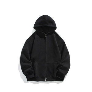 Nouveauté, sweat à capuche unisexe en polaire zippé pour l'hiver, uni, teinture unie, poche, tailles personnalisées, couleurs, logo, séchage rapide, vente en gros, quantité en vrac - Product Image 2