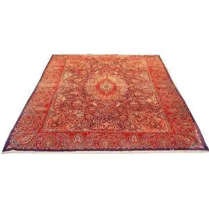 Tapis Kashan traditionnels authentiques noués à la main, tapis en mélange de laine naturelle et de coton, tapis à motif médaillon pour la maison et le bureau - Product Image 1