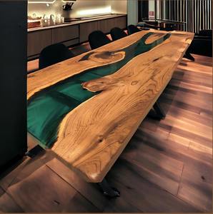 Mesa de Comedor con Incrustaciones de Resina Hecha a Mano, la Más Vendida, para el Comedor Familiar, Disponible a Precio de Mayoreo - Product Image 3