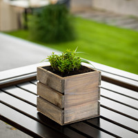 WCB0005RC Kotak Anggur Kayu Pinus Rustic - Pot Taman Luar Ruangan - 5 Inci