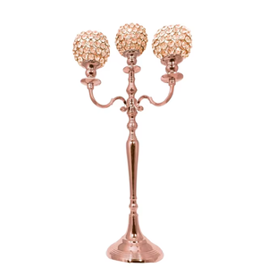 Bougeoir votif en cristal avec 3 bras pour les célébrations de la décoration intérieure-pour les mariages de Pâques, les anniversaires, la Saint-Valentin et Noël - Product Image 1