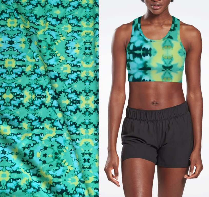 Recycled Poly ABSTRACT PRINT on SILKY KNIT Spandex Activewear Printed Fabric