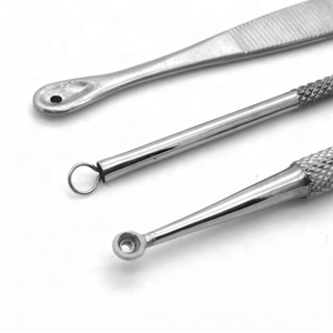 Treatment Set Beauty Care Instruments Premium Stainless Steel 3-Piece <b>Blackhead</b> & Whitehead <b>Remover</b> <b>Tools</b> - Product Image 2