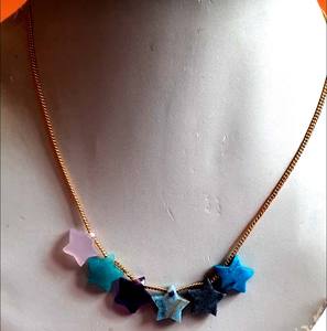 Vente chaude Laiton Plaqué Or Citrine Naturelle Pierres Précieuses Collier Lunette Ensemble Lune Forme pour Fête D'anniversaire Porter Des Chaînes De Mode - Product Image 5