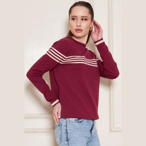 Blouse en tricot rayée à col rond et manches longues pour femme, confortable et élégante, respirante, de haute qualité, service OEM - Product Image 1