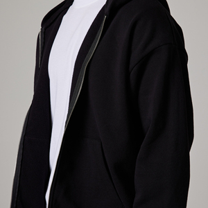 Sweat à capuche zippé pour homme de haute qualité, hiver, 230gsm-500gsm, coton lourd, logo personnalisé brodé, coupe ample, anti-rétrécissement - Product Image 2