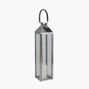 Lanterne décorative suspendue en métal avec chaîne de suspension et finition bronze antique pour patio ou jardin - Product Image 2