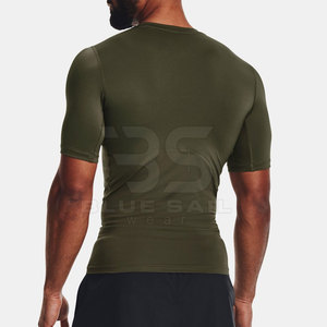 2024 Logo personnalisé imprimé hommes Gym Rash Guard respirant à manches courtes chemise pour MMA personnalisé couleur Compression vêtements - Product Image 4