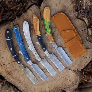 Maquinilla de afeitar recta personalizada de acero de Damasco hecha a mano, regalo de padrino de boda, hoja de peluquero clásica lista para afeitar para hombres, Acción de Gracias - Product Image 2