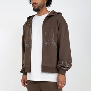 Nuevo Conjunto Deportivo de Invierno para Hombre con Capucha y Pedrería, 100% Algodón, Transpirable, Ligero, Totalmente Personalizable - Product Image 3