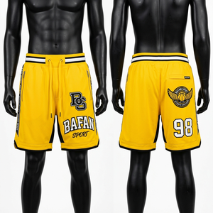 180 GSM Polyester Mesh Green Black Basketball <b>Shorts</b> Sublimation Print Embroidery <b>Patches</b> <b>men's</b> <b>shorts</b> - Product Image 4