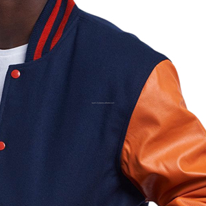 Chaqueta Varsity para Hombre, Cuerpo de Lana/Viscosa, Mangas de Lana/Viscosa, Cierre de Cremallera y Botones, Estilo Bomber, Diseño con Parches, Alta Costura - Product Image 4