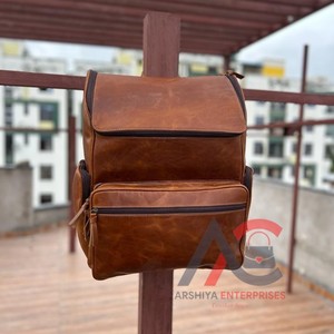 ใหม่จริงCrunchหนังBackpacks Multiใช้กระเป๋าร้อนขายของแท้หนังการออกแบบที่ไม่ซ้ํากันRucksack Roll Topกระเป๋าเป้สะพายหลังหนัง - Product Image 1