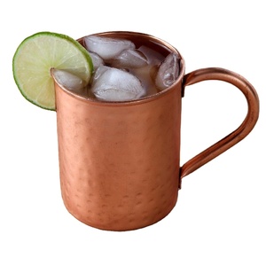 Taza de cobre con acabado martillado Tamaño mediano con mango de cobre Perfecto para Bar Hotel Cerveza Vino Beber Taza de cobre - Product Image 1