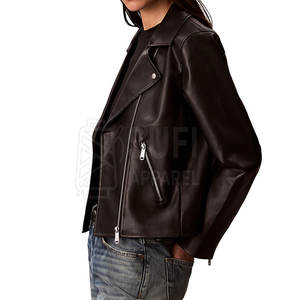 Nouvelle conception SUFI APPAREL Vestes en cuir véritable pour femmes Haute qualité Écologiques Coupe-vent Motif uni Hiver Texture lisse - Product Image 3