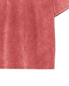 Unisex Oversized Washed <b>Red</b> Cotton <b>T</b> <b>Shirt</b> Vintage Acid Wash Drop Shoulder Streetwear Casual Summer Unisex Tee Topwear Loose Fit - Product Image 5