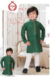 Traje de diseñador étnico indio para niños, Conjunto de pijama tradicional Kurta para bodas, Eid Diwali y festivales, ropa de fiesta y ceremonia - Product Image 5