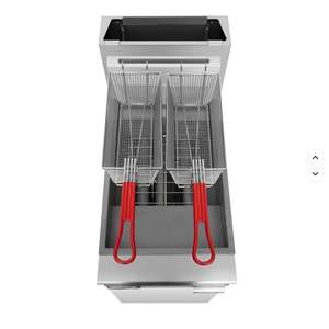 Machine Sewing 40 Lb. Electric Manual 3-Tube 1 Temp <b>Control</b> Floor <b>Standing</b> Commercial Fryer Natural Gas 90,000 BTU - Product Image 3