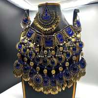 Style traditionnel afghan collier boucles d'oreilles ensemble vente chaude nouveaux bijoux anciens colliers faits à la main boucles d'oreilles ensembles de bijoux