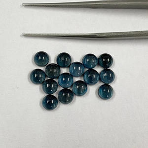 Cabochons de forme ronde en topaze bleue de Londres naturelle de 2mm à 10mm Bijoux de mode en pierres précieuses véritables de fournisseur en gros en ligne - Product Image 1