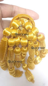 Gold Beaded Acorn <b>Tassel</b> Handmade Bullion <b>Fringe</b> for Vestments Church Decor & Fashion Accessories Wholesale Customizable - Product Image 5