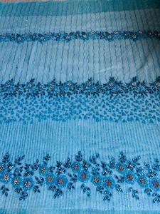 ผ้าซาตินโพลีเอสเตอร์100% ลูกปัดผ้าเซอร์คอนหรูหราผลิตด้วยมือผู้จัดจำหน่ายเสื้อผ้าอินเดียทำลวดลายตาข่ายทอ - Product Image 2