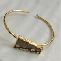 Bracelet à maillons en laiton plaqué or fait main avec pierre naturelle unique, couleur personnalisable, élégant, réglable, accessoire de mode pour femme