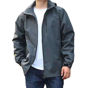 Veste pull patché extérieure de haute qualité pour hommes veste coupe-vent à capuche en nylon à demi-fermeture éclair Anorak - Product Image 3