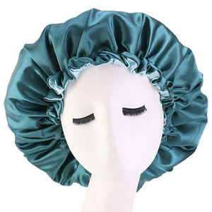 Venta al por mayor de alta calidad de diseño de doble capa de satén de seda gorros reversibles y cubierta de pelo gorro de dormir para las mujeres - Product Image 2