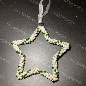 Adorno colgante con cuentas multicolor hecho a mano, decoración navideña festiva para el hogar, vacaciones, alegría, tamaño personalizable, pedido mínimo, 50 Uds. - Product Image 1