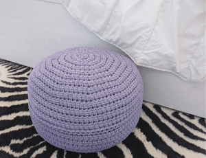 Pouf en crochet décoratif pour la maison pour le salon Tabouret en crochet tricoté en crochet Pouf rond de créateur Console en incrustation d'os - Product Image 2