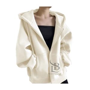 2025 mujeres de gran tamaño con capucha y cremallera Tops Casual otoño suelta Fit sudadera para mujeres precio al por mayor tarifa barata servicio OEM - Product Image 3