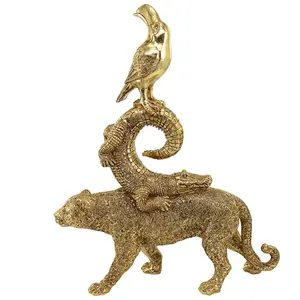 Statue d'animal en métal faite à la main de style designer, décoration de table, figurines d'animaux pour salle de banquet, fabriquées par Zahid Exports - Product Image 2