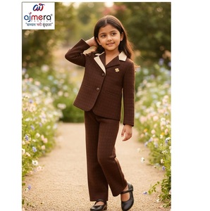 Ajmera Girls Formal <b>Wool</b> Blend Suit Set Elegant Long Sleeve Jacket And <b>Pants</b> Stylish Party Occasion Wear Outfit - Product Image 1